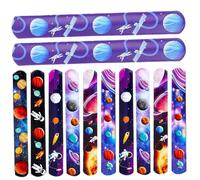 Abaodam Bracelets à Claquer Pvc Garçon et Filles, Lot de 36 Pièces Style Aléatoire, Bandes Slap Légères et Confortables, Motifs Espace, Poignet Festival Garçon Fille, Accessoire Ludique