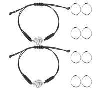 Abaodam Bracelets en Corde Tressée Faits Main Breloque Volley-Ball Lot de 10 Pièces pour Adolescents et Femmes Bracelets Ajustables Équipe Volley Accessoires Sportifs pour Soutien et