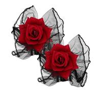 Abaodam Bracelets Gothiques Dentelle Noire pour Femmes Mitaines sans Doigts à Fleurs Accessoires Élégants et Élastiques pour Mariage Halloween Soirée Confort et Style Distinctif