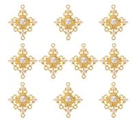 Abaodam Breloques Pendentifs Croix Baroques en Perle Dorée 10 Pcs, Charms Occidentaux pour Fabrication Bijoux, Breloques Colliers Diy, Accessoires Création Artisanale