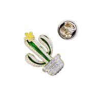 Abaodam Broche Cactus en Cuivre, Épingle à Poitrine Décorative, Peinture à L’huile, Accessoire Féminin, pour Vêtements, Châles et Paquet, Design Original et Élégant