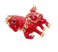 Abaodam Broche Cheval Rouge Animal du Zodiaque Chinois, Bijou Vintage pour Nouvel An Lunaire, Épingle Décorative Femme, Accessoire Mode Souvenir Artisanale