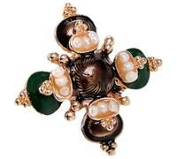 Abaodam Broche Croix Baroque Épingle Perles pour Femme Décoration Manteau Anniversaire Noël Fête des Mères