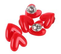 Abaodam Broche Cœur Rouge 6 Pcs de Cœur, Épingles à Revers Décoratives en Métal, Bijoux pour Femmes, Accessoires pour Pulls et Châles, Présent Saint-valentin et Fête des Mères