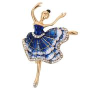 Abaodam Broche Danseuse de Ballet en Alliage Strass Bleus, Épingle à Poitrine Élégante et Légère, Accessoire Vestimentaire pour Vêtements et Paquet, Style Coréen, Modèle 2162