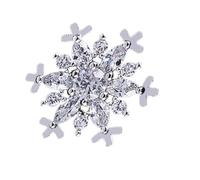 Abaodam Broche de Col en Zircon Microserti, Forme Flocon de Neige Blanc Platine, Mini Clip Élégant pour Vêtements Féminins, Broche de Costume Anti-décolleté pour Soirée et Fêtes
