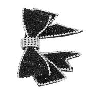Abaodam Broche de Col Nœud Noir en Alliage avec Pierres Brillantes, Accessoire de Style Français Pré-noué pour Chemise, Uniforme Scolaire et Tenue Chic Mariage, Épingle Légère pour