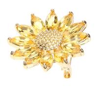 Abaodam Broche Décorative à Clip Fleur Marguerite en Alliage et Pierre Brillante pour Décorer Pull ou Chapeau, Accessoire Élégant Éclat Séduisant pour Femmes