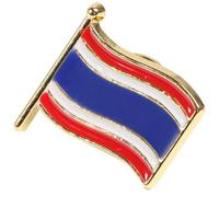 Abaodam Broche Drapeau National Métal Épingle de Poitrine pour Vêtements Accessoire Décoratif Rouge Blanc Bleu Thaïlande pour Fêtes Nationales
