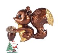 Abaodam Broche Écureuil Marron Émail Goutte D’huile, Épingle Décorative Élégante Style Coréen, Accessoire Broche de Table Adorable pour Dîner et Assemblée Générale