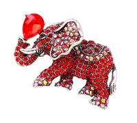 Abaodam Broche Éléphant en Métal Doré Orné de, Accessoire Bijoux Fantaisie pour Costume Féminin, Broche de Revers pour Anniversaire ou Fête, Taille Unique