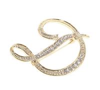 Abaodam Broche Épingle à Lettre d Créative en Alliage Or, Résistante la Décoloration, Élégante Hommes et Femmes, pour Réunions D'affaires et Tenue Quotidienne