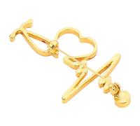 Abaodam Broche Épingle de Poitrine Créative de Stéthoscope Électrocardiogramme Décorative Diamants Accessoire Chic pour Costume pour Soirées et Événements