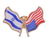 Abaodam Broche Épinglette Drapeau Américano-israélien Émaillée Souvenir Amitié Usa Israël Accessoire Décolleté Unis