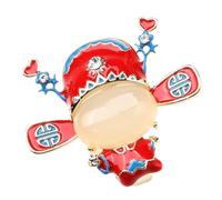 Abaodam Broche Figurine Chinoise Statuette Zhuangyuan, Épingle Décorative Mode Féminine, Accessoire Rétro pour Vêtements et Chapeaux, Présent Original Femme, Broches pour Vêtements