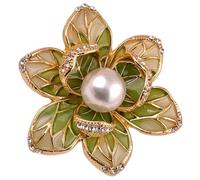 Abaodam Broche Fleur en Alliage Vert, Épinglette pour Costume Femme, Boutonnière Élégante pour Fête, Épingle à Fleur Antidérapante, Accessoire Mode pour Vêtements Féminins