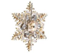 Abaodam Broche Flocon de Neige en Cristaux Zircon, Épingle Hiver Élégante pour Femme, Accessoire Bijoux Vintage pour Manteau et Robe, Présent Noël Scintillant, Décoration Festive Raffinée