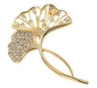 Abaodam Broche Ginkgo en Alliage avec Cristaux Étincelants Épingle Décorative Élégante pour Femmes Accessoire Polyvalent pour Mariage Affaires et Tenues Formelles Bijou Fantaisie