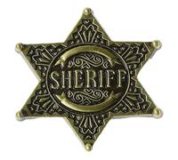 Abaodam Broche Hexagonale en Alliage Vintage Insigne Étoile de Shérif Rétro Accessoire Badge Commémoratif pour Vêtements Broche Cosplay et Fête Pin Élégante et Robuste