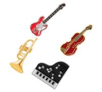 Abaodam Broche Instrument de Musique en Alliage 4 Broches Thème Musique pour Accessoires Paquet Vêtements Femmes Usage Quotidien 3,3X1,2Cm