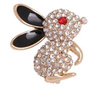 Abaodam Broche Lapin Alliage Élégante et Brillante Accessoire de Mode pour Femmes Épingle Décorative pour Veste et Robe Cadeau pour Maman et Fêtes