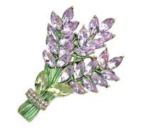 Abaodam Broche Lavande en Alliage avec Cristaux, Épingle Décorative pour Vêtements et Chapeaux, Accessoire Vintage pour Robes et Costumes, pour Fêtes et Occasions Spéciales