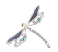 Abaodam Broche Libellule avec Cristaux pour Vêtements Broche Animal à Revers pour Femme Bijou de Costume