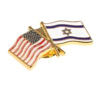 Abaodam Broche Métallique Drapeau Américain et Israélien, Épingle Décorative Patriotique en Alliage Solide, Épingles à Revers pour Paquet et Vêtements, Accessoire pour Fêtes