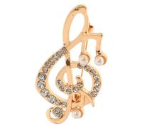 Abaodam Broche Note de Musique Dorée Perle, Épingle pour Veste et Paquet à Dos, Accessoire Mode Féminin Polyvalent pour Décoration de Vêtements, Foulards et Tenues Élégantes, Bijou