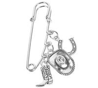Abaodam Broche Occidentale de Chapeau de Cow-Boy Épingle de Sûreté pour Vêtements Pince à Pull et Châle Accessoire Vintage pour Femmes Clip Cardigan pour Événements et Tenues