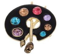 Abaodam Broche Palette Peinture à Huile pour Femmes en Alliage de Zinc avec Cristaux, Design Unique et Fonction Anti-exposition, Accessoire Élégant pour Occasions Spéciales et Thé