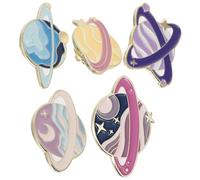 Abaodam Broche Planète en Alliage Émaillé Lot de 5 pour Femmes Broches Univers Accessoires à Épingler sur Vestes ou Paquet de Randonnée