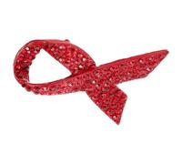 Abaodam Broche Ruban Rouge en Alliage pour Sensibilisation Cancer du Sein et Sida Épingle Poitrine Décorative Femme Bijou Solidaire pour Journée Mondiale Accessoire Mode Élégant