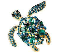 Abaodam Broche Tortue Épingle pour Vêtements Broche Animal Cristaux Épingle Métal pour Chapeau ou Chemise