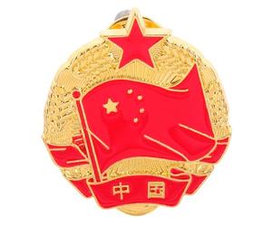 Abaodam Broche Vintage en Alliage de Zinc Drapeau Chinois à Cinq Étoiles Symbole Patriotique Solide pendant les Fêtes Nationales pour Chapeaux et Paquet