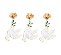 Abaodam Broches en Alliage de Zinc 3pcs Épingle Symbole de Tranquillité Oiseau Blanc Résistant la Rouille pour Événements Spéciaux et Accessoires Foulard