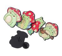 Abaodam Broches Grenouille et Champignon en Zinc 3 X 2,80 X 1,00 CM Lot de 5 pour Vêtements et Paquet à Dos Accessoires pour Champignons