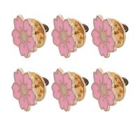Abaodam Broches Pull Fleur Rose en Alliage Émaillé 6pcs, Badge Cerise Élégant et Unique pour Manteau ou Pull, Artisanat Vivant pour Filles et Femmes