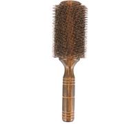 Abaodam Brosse à Cheveux à Rouleau Grosse Taille pour Cheveux Bouclés, Brosse Ronde en Bois Poils de Sanglier Naturels, Coiffage et Brushing à Domicile, pour Sèche-cheveux et Soin du Cuir