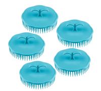 Abaodam Brosse à Shampoing 5 Pièces en PP et Tpr Tête Ronde Amovible pour Massage Doux du Cuir Chevelu Adaptée Usage Bain et Coiffure Couleur Aléatoire