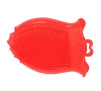 Abaodam Brosse à Shampoing en Silicone Rouge pour Garçon et Filles Poignée Antidérapante, et Convient pour Bain Garçon Fille Tout-petit
