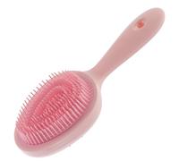 Abaodam Brosse de Massage du Cuir Chevelu Double Dents Manche Long, Brosse à Shampoing Rose pour Éliminer Pellicules, Masse le Cuir Chevelu, Outil Manuel Portable pour Soins Capillaires