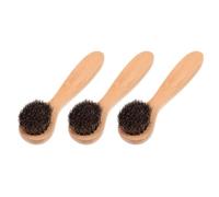 Abaodam Brosse de Nettoyage de Détail Visage 3pcs avec Poils Naturels et Manche en Bois, Exfoliante et Portable, Soins Peau en Voyage