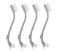 Abaodam Brosse de Nettoyage pour Cage à Oiseaux 4 Pièces Double Tête et Long Manche en Nylon Abs, Accessoires Pratiques pour Entretien Facile en Volière
