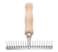 Abaodam Brosse Démêlante Pour Chevaux Et Chiens Outil De Démêlage En Métal Inoxydable Avec Manche En Bois Ergonomique Petit Râteau Pour Toilettage Animal Compagnon Polyvalent