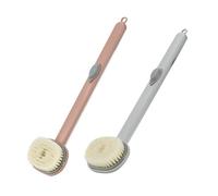 Abaodam Brosse Exfoliante Dos 2 Pièces avec Distributeur de Savonnette, Manche Long en Pp, Élimine L'excès D'huile Poussière