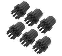 Abaodam Brosse Vapeur Multifonction Noire en Plastique et Nylon, Lot de 6 Pièces pour Nettoyeur Vapeur, Facile à Remplacer, pour Usage Domestique et Industriel