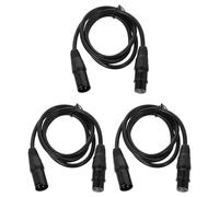 Abaodam Câble Adaptateur Xlr 3 Broches 1m en Cuivre et Pvc Noir, Connecteur pour Microphone et Enceinte Amplifiée, Lot de 3 Pièces pour Connexion Facile et Rangement Pratique