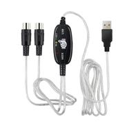 Abaodam Câble Midi vers USB en Cuivre Noir, Transmission Stable sans Délai, Accessoire de Connexion pour Instruments de Musique Électroniques, pour Édition Musicale Partout