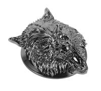 Abaodam Cache-bouton de Démarrage de Voiture en Métal Tête de Loup Noir Mat, Protection Anti-rayures pour Contacteur D'allumage, Accessoire Décoration Intérieure pour Voiture